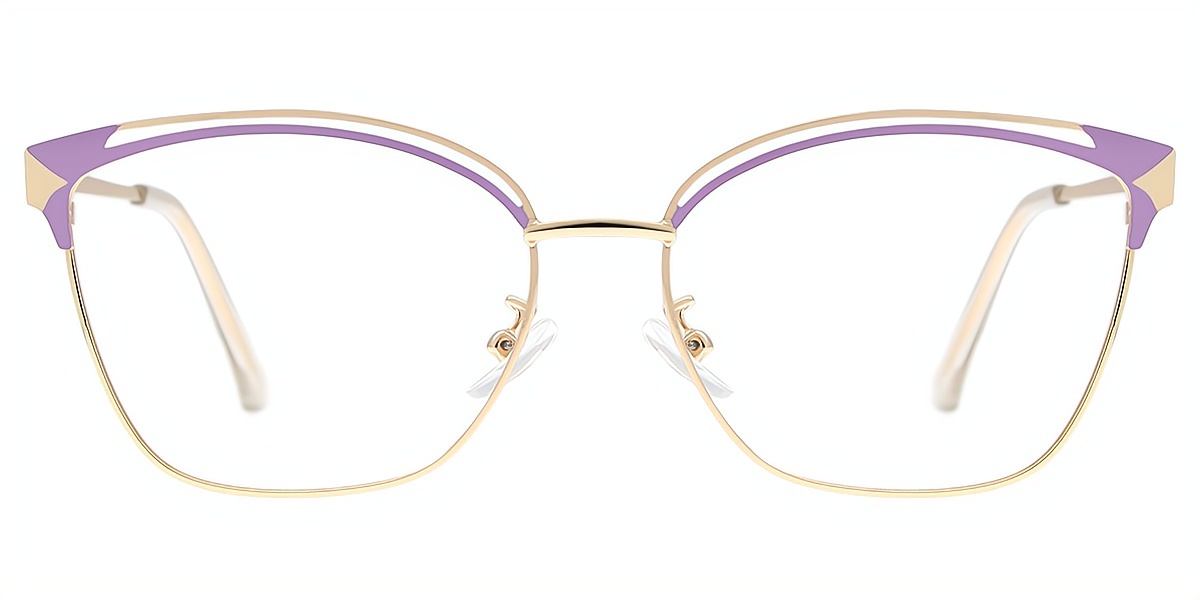Purple Cat Eye Exquisite Metal Eyeglasses