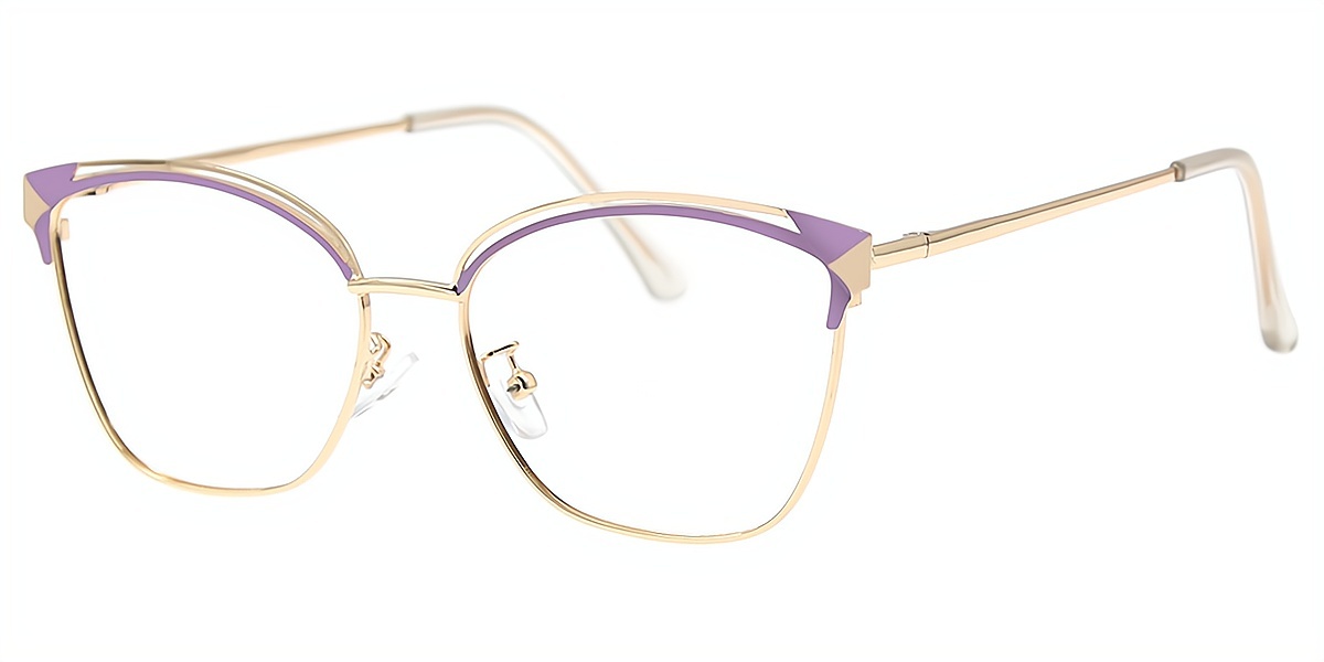 Purple Cat Eye Exquisite Metal Eyeglasses