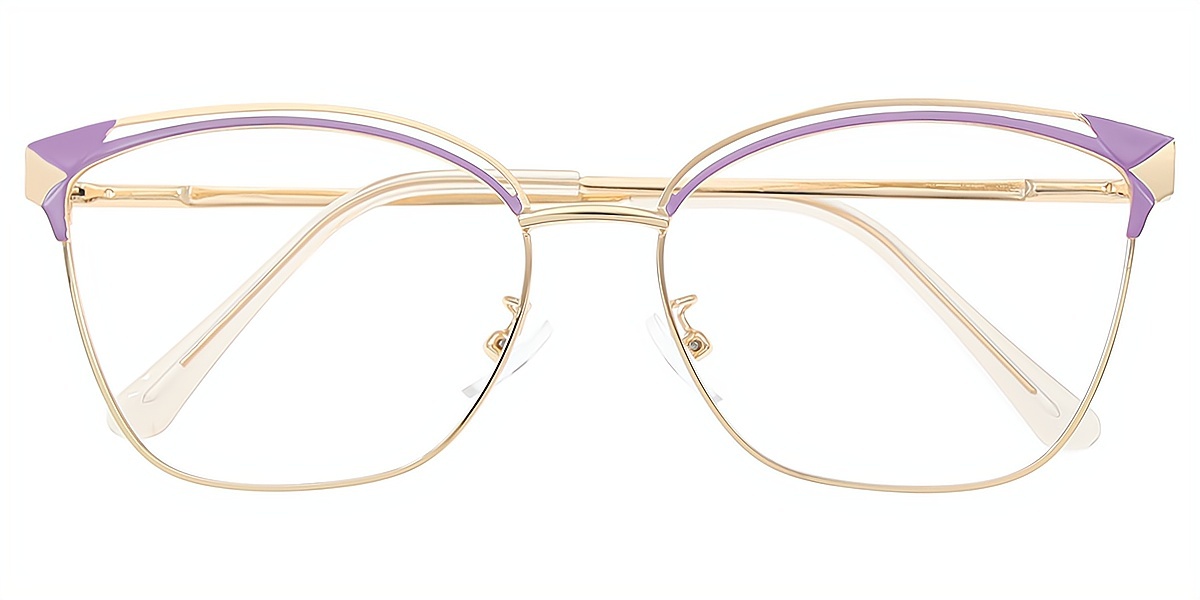 Purple Cat Eye Exquisite Metal Eyeglasses