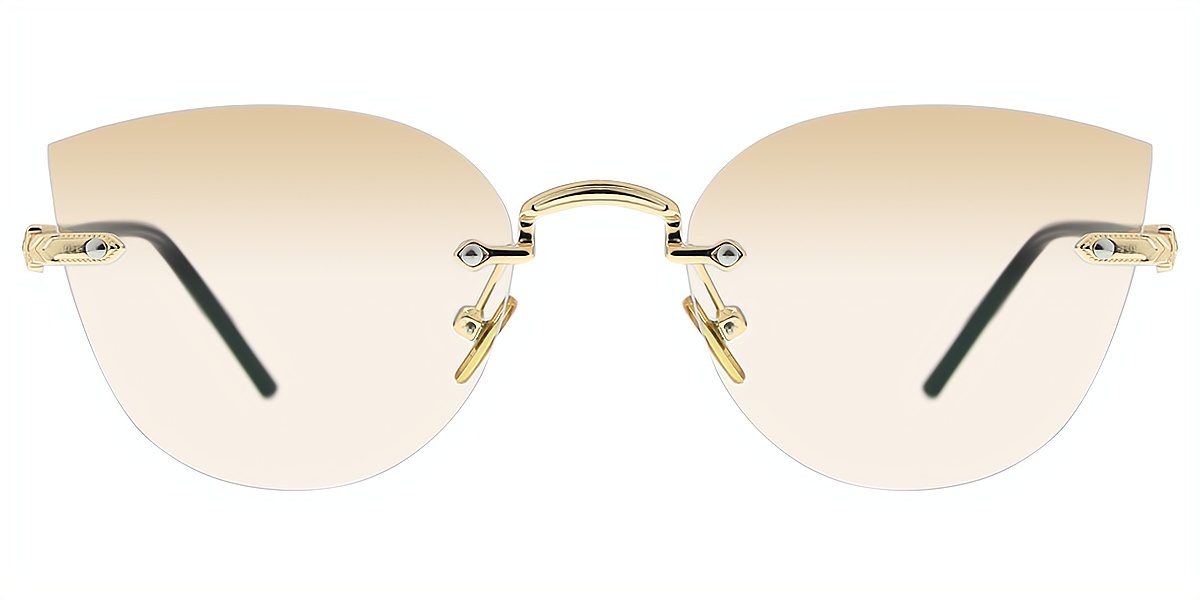 Golden Cat Eye Metal Eyeglasses