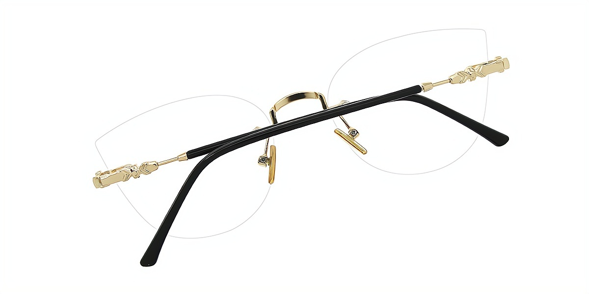 Golden Cat Eye Metal Eyeglasses