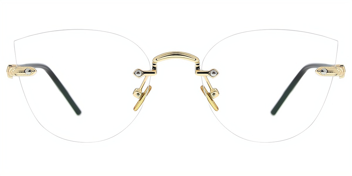 Golden Cat Eye Metal Eyeglasses