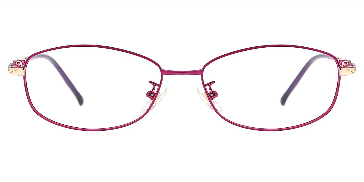 Purple Oval Elegant Metal Eyeglasses