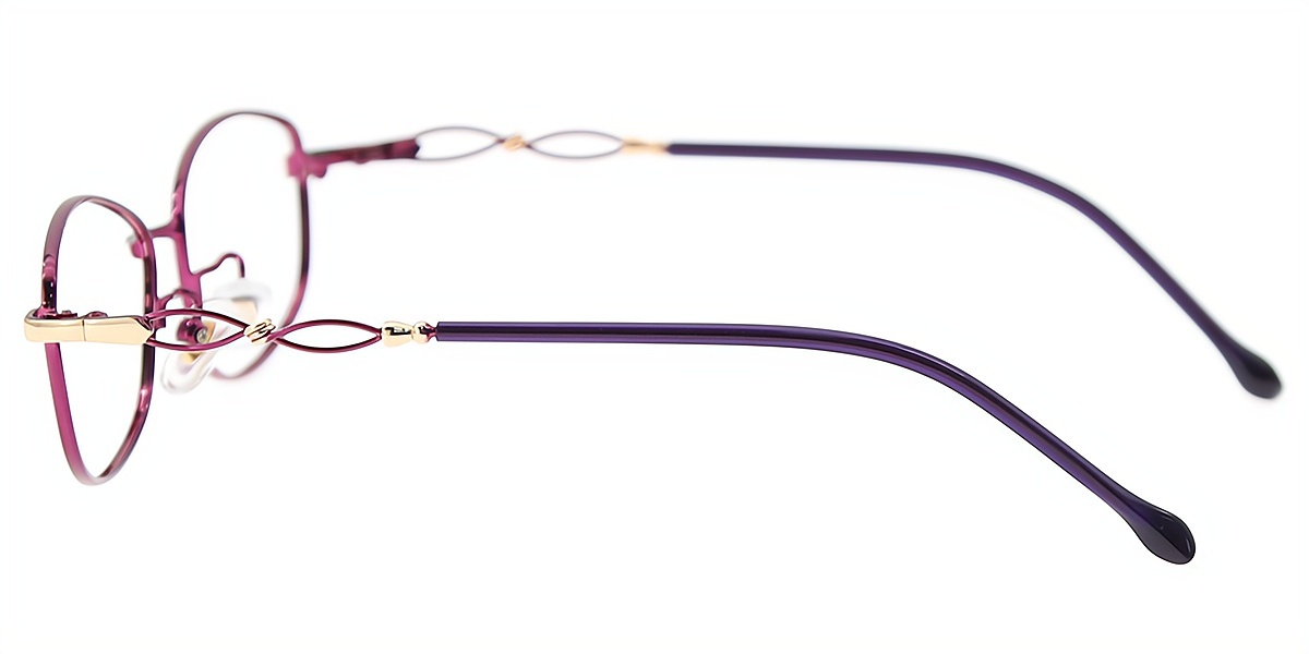 Purple Oval Elegant Metal Eyeglasses