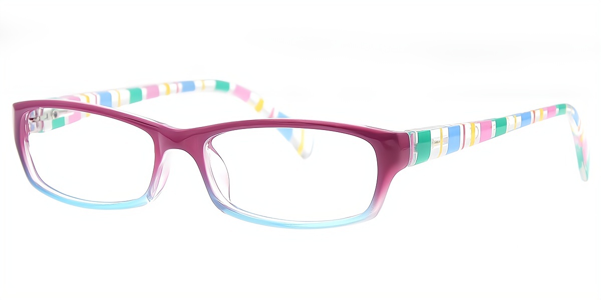 Purple Blue Rectangle Chic Plastic Eyeglasses
