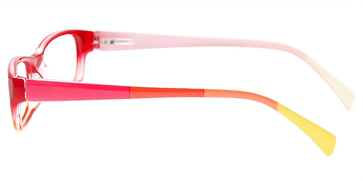Red Orange Rectangle Chic Plastic Eyeglasses