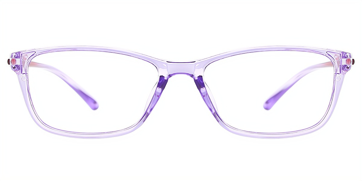 Purple Rectangle Retro Plastic Eyeglasses