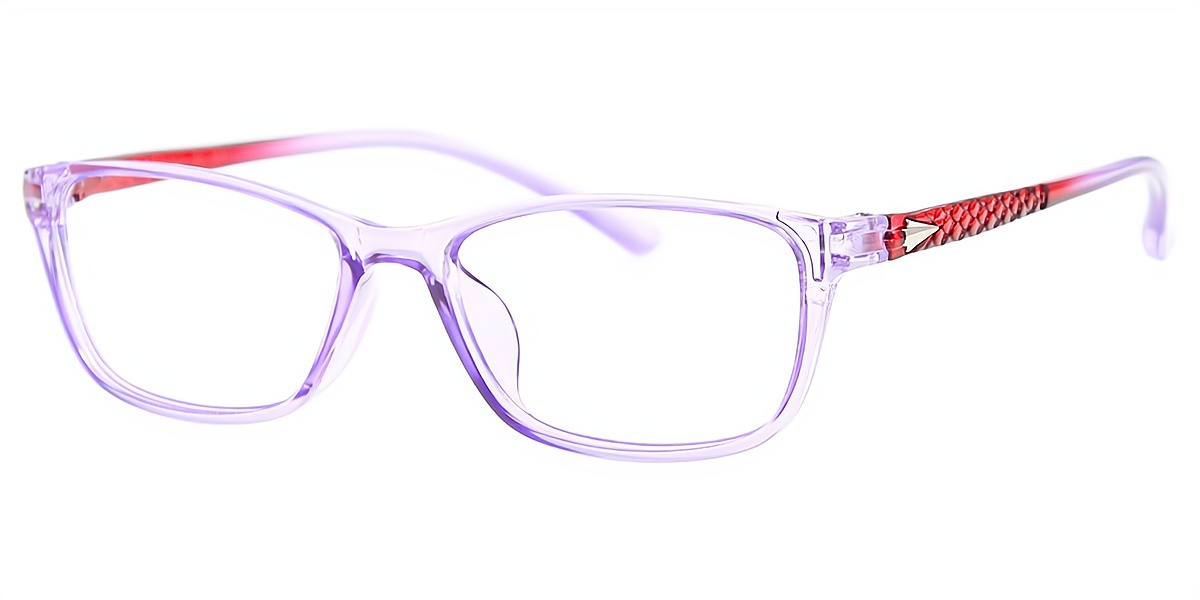 Purple Rectangle Retro Plastic Eyeglasses