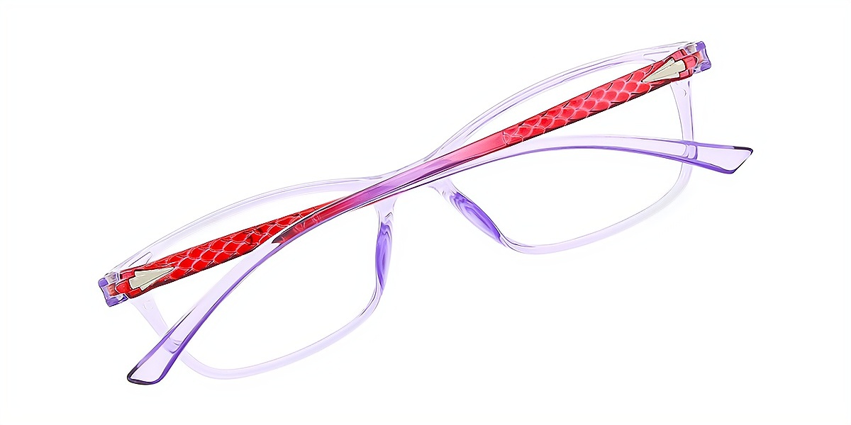 Purple Rectangle Retro Plastic Eyeglasses