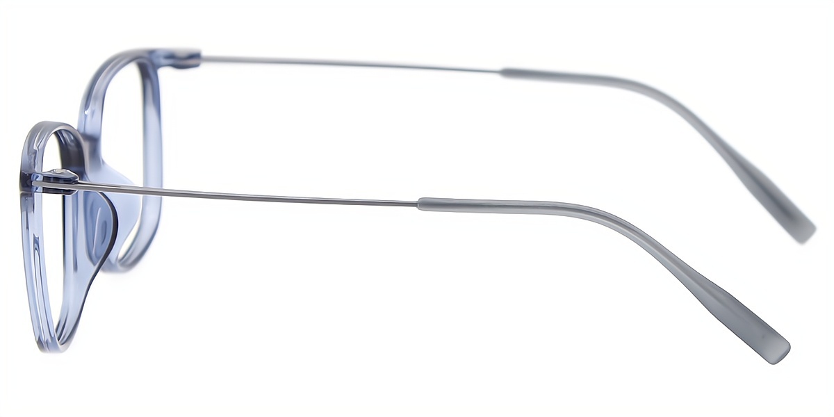 Blue Rectangle Simple Lightweight Mixed Materials Eyeglasses