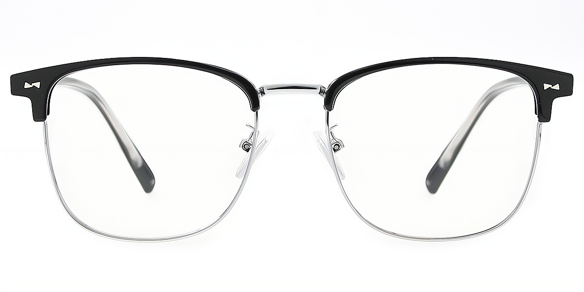 Black Browline Classic Mixed Materials Eyeglasses