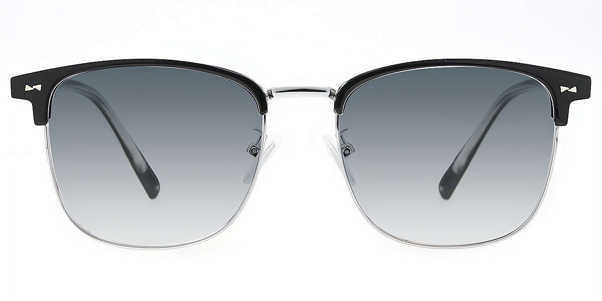 Black Browline Classic Mixed Materials Eyeglasses