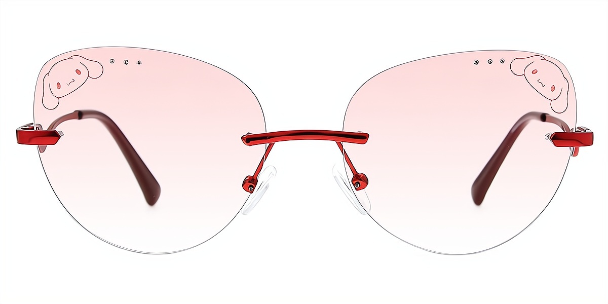 Red Cat Eye Unique Geek-Chic Mixed Materials Eyeglasses