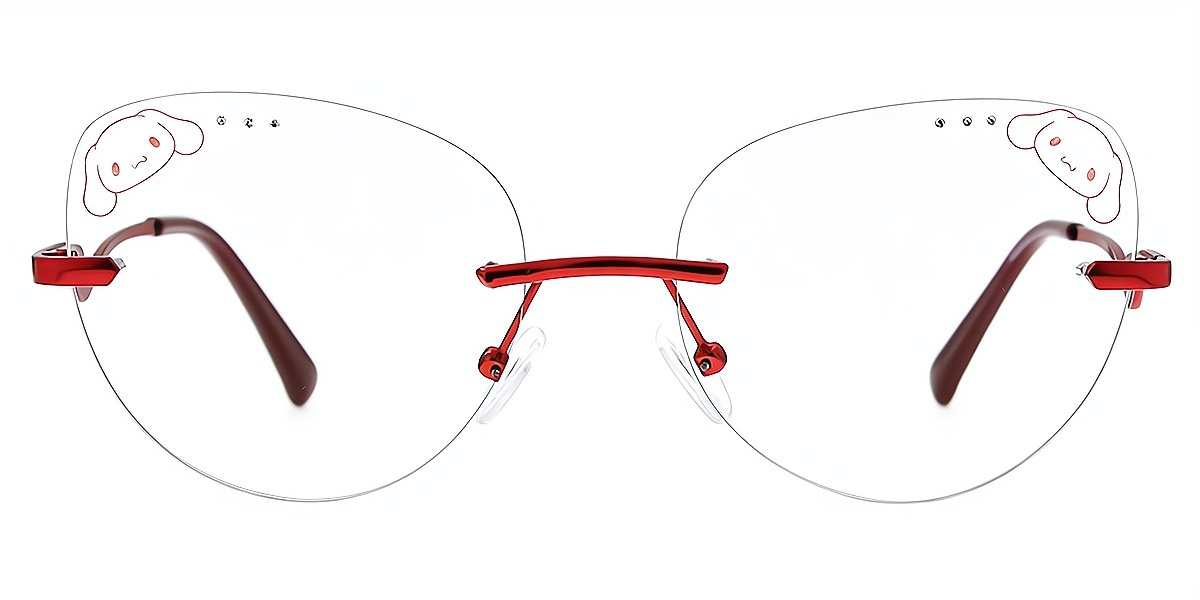 Red Cat Eye Unique Geek-Chic Mixed Materials Eyeglasses