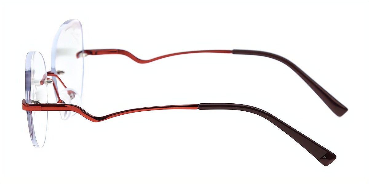 Red Cat Eye Unique Geek-Chic Mixed Materials Eyeglasses