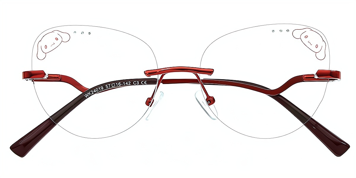 Red Cat Eye Unique Geek-Chic Mixed Materials Eyeglasses