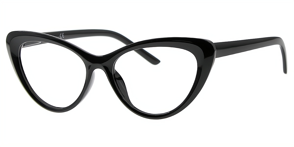Black Cat Eye Retro Plastic Eyeglasses