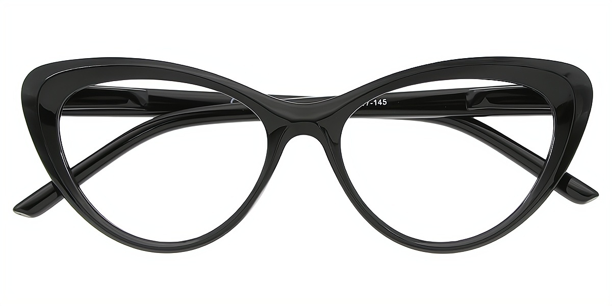 Black Cat Eye Retro Plastic Eyeglasses
