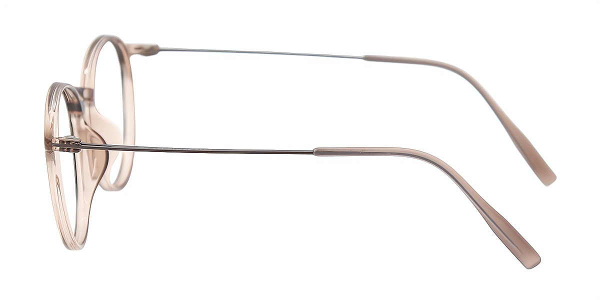 Light Brown Round Simple Mixed Materials Eyeglasses
