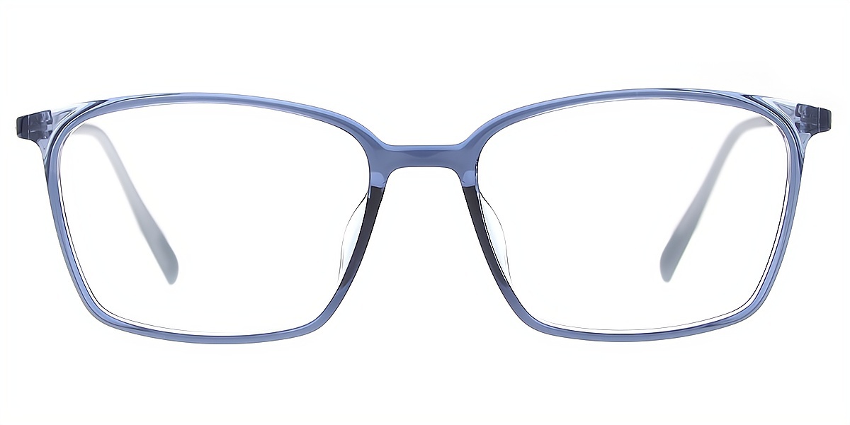 Light Blue Rectangle Simple Mixed Materials Eyeglasses