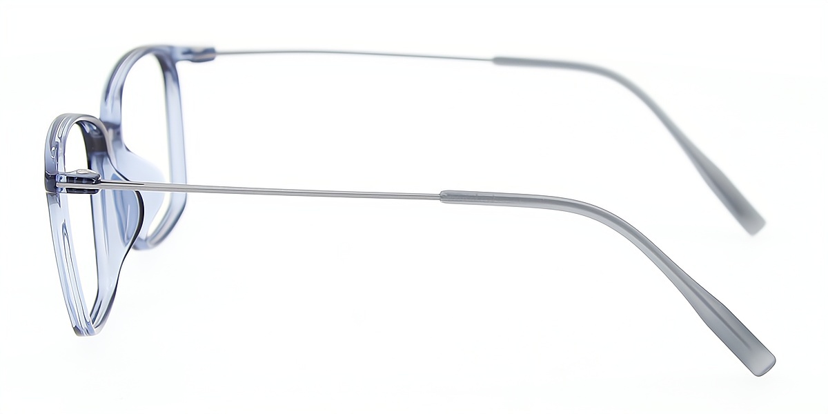 Light Blue Rectangle Simple Mixed Materials Eyeglasses
