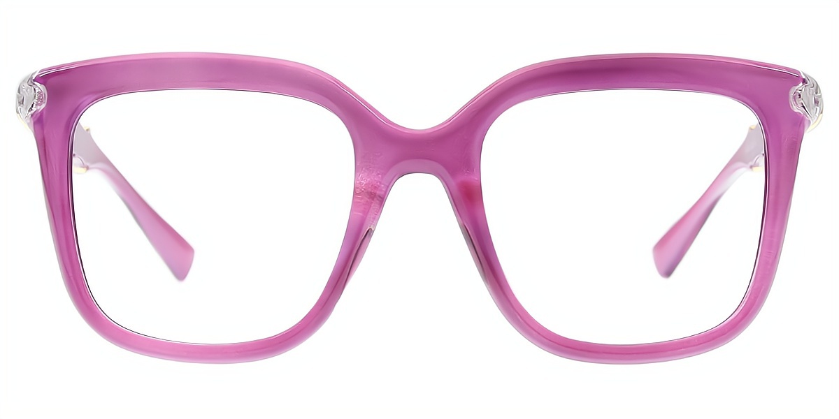 Purple Square Chic Oversized Plastic Eyeglasses