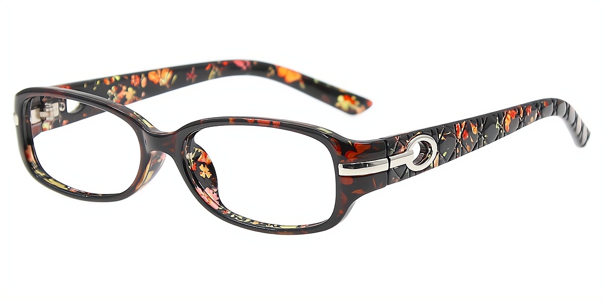 Floral Oval Retro TR90 Eyeglasses