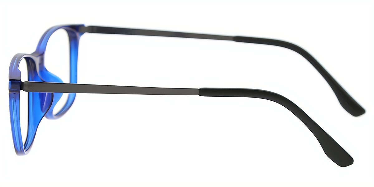Blue Rectangle Simple Mixed Materials Eyeglasses