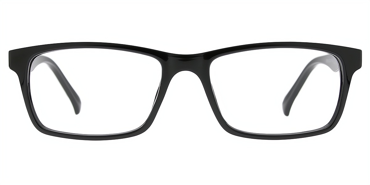 Black Rectangle Simple Plastic Eyeglasses