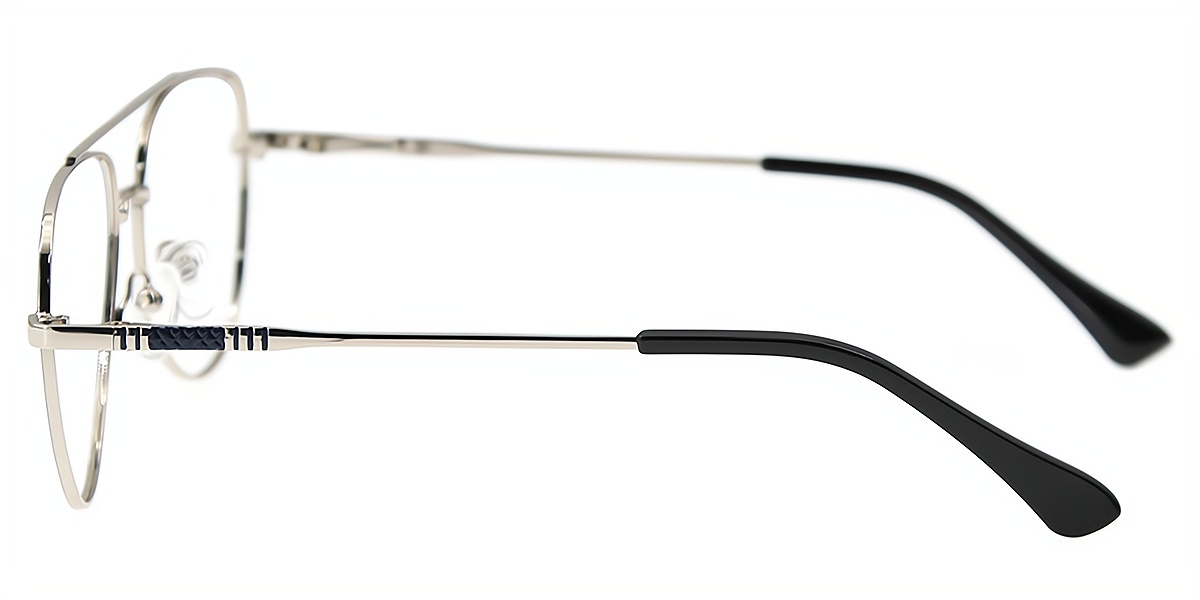 Blue Aviator Classic Metal Eyeglasses