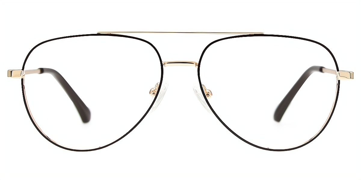 Brown Aviator Classic Metal Eyeglasses