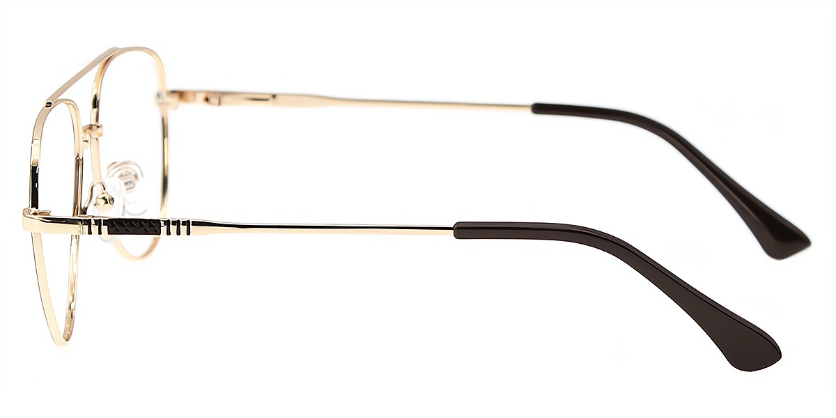 Brown Aviator Classic Metal Eyeglasses