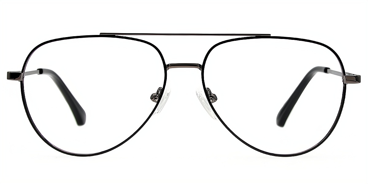 Gray Aviator Classic Metal Eyeglasses