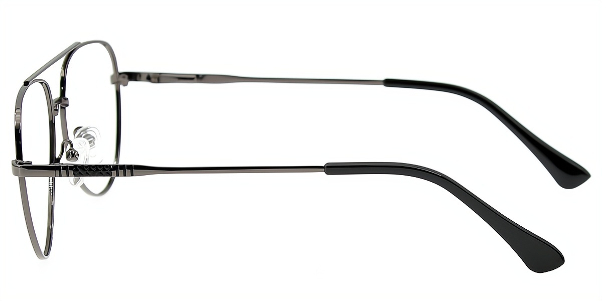 Gray Aviator Classic Metal Eyeglasses