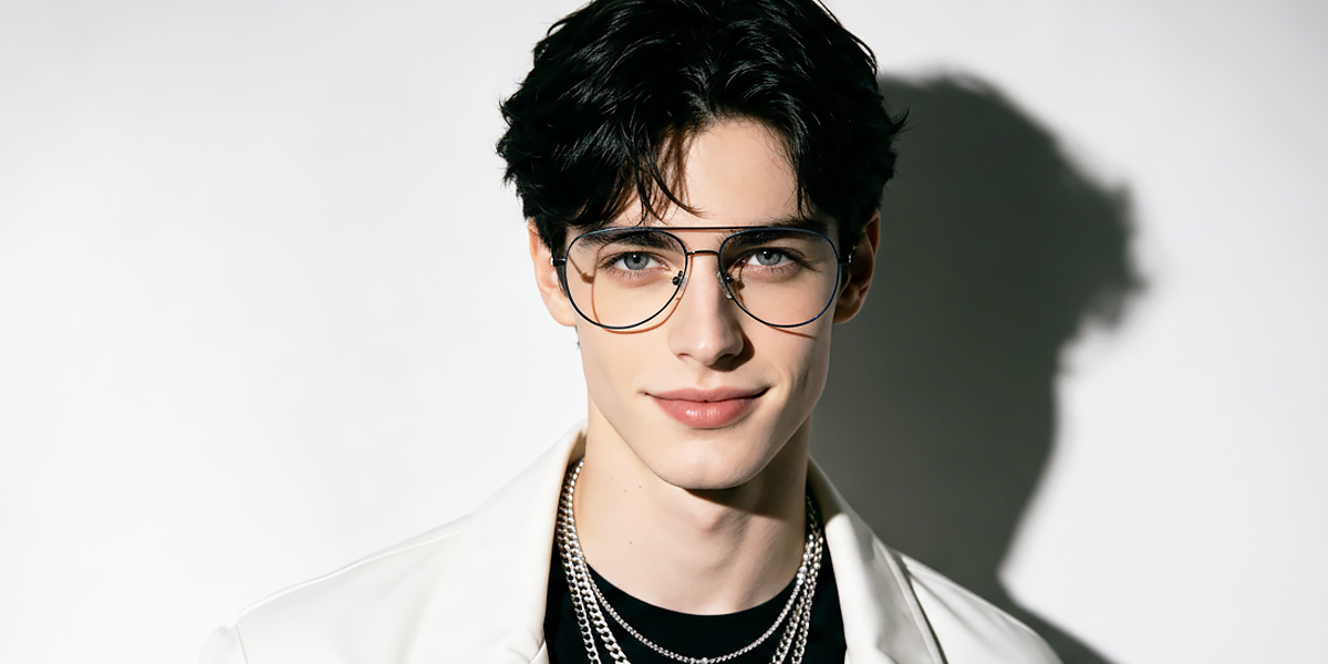 Gray Aviator Classic Metal Eyeglasses