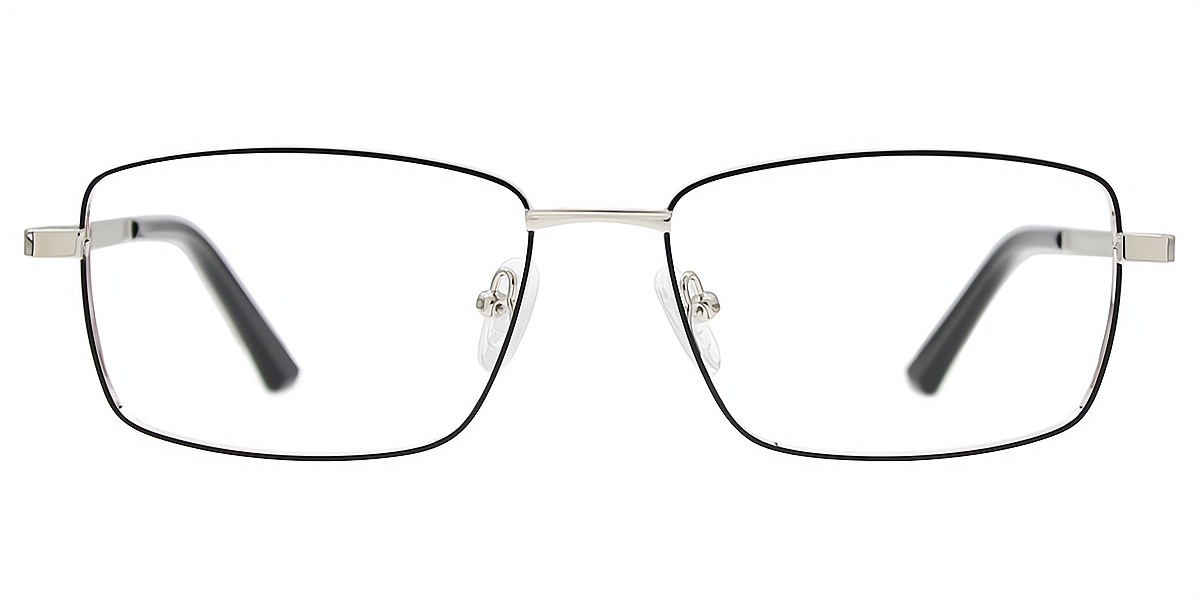 Black Rectangle Elegant Metal Eyeglasses