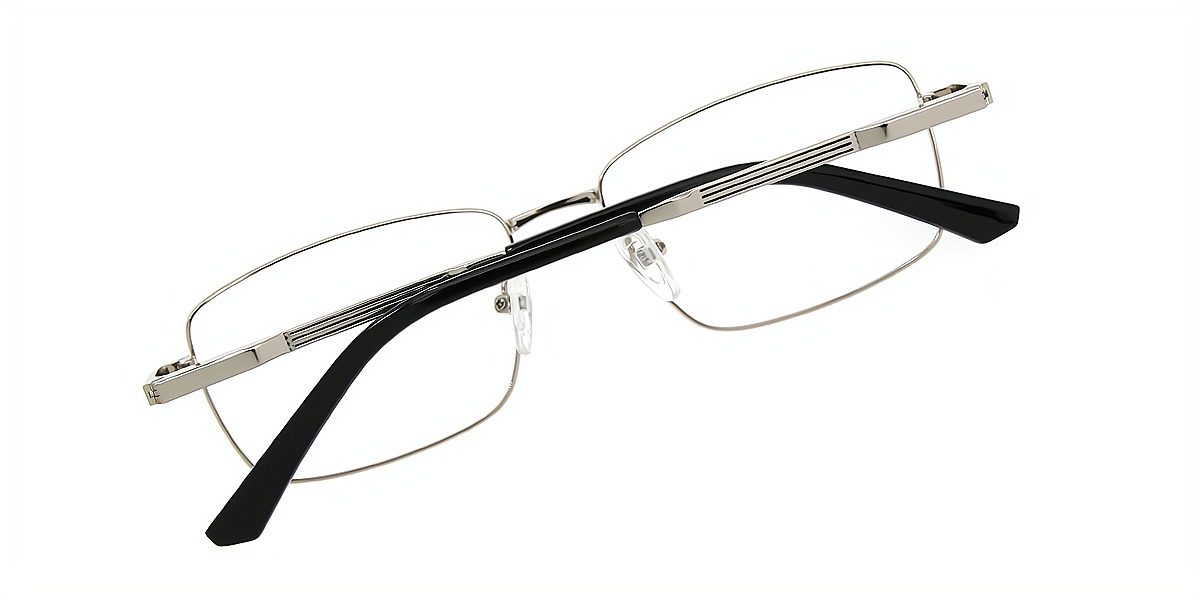 Black Rectangle Elegant Metal Eyeglasses
