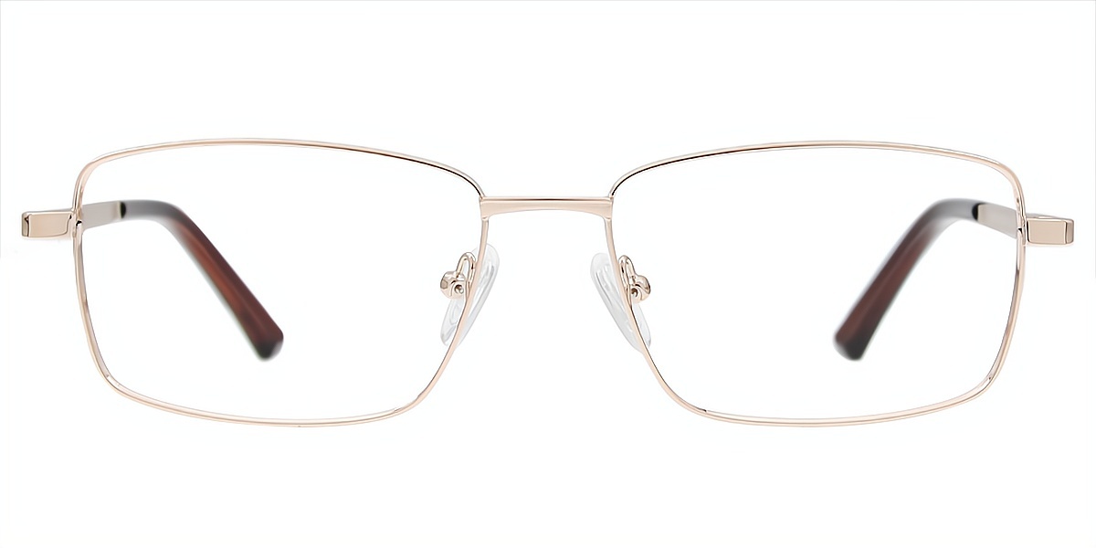 Golden Rectangle Elegant Metal Eyeglasses