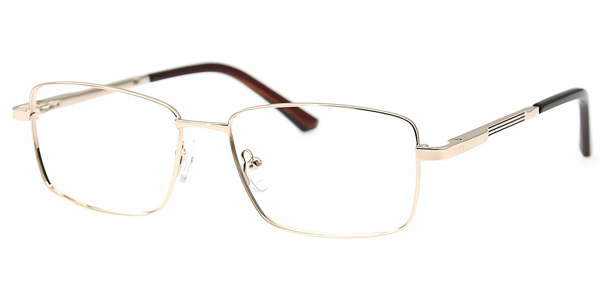 Golden Rectangle Elegant Metal Eyeglasses
