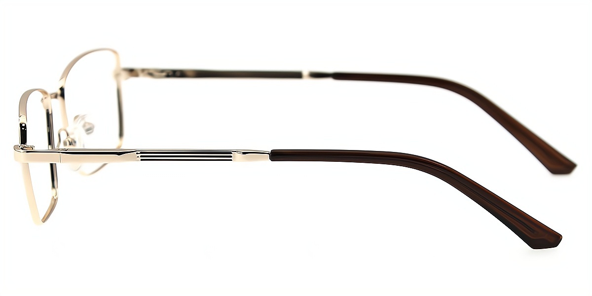 Golden Rectangle Elegant Metal Eyeglasses