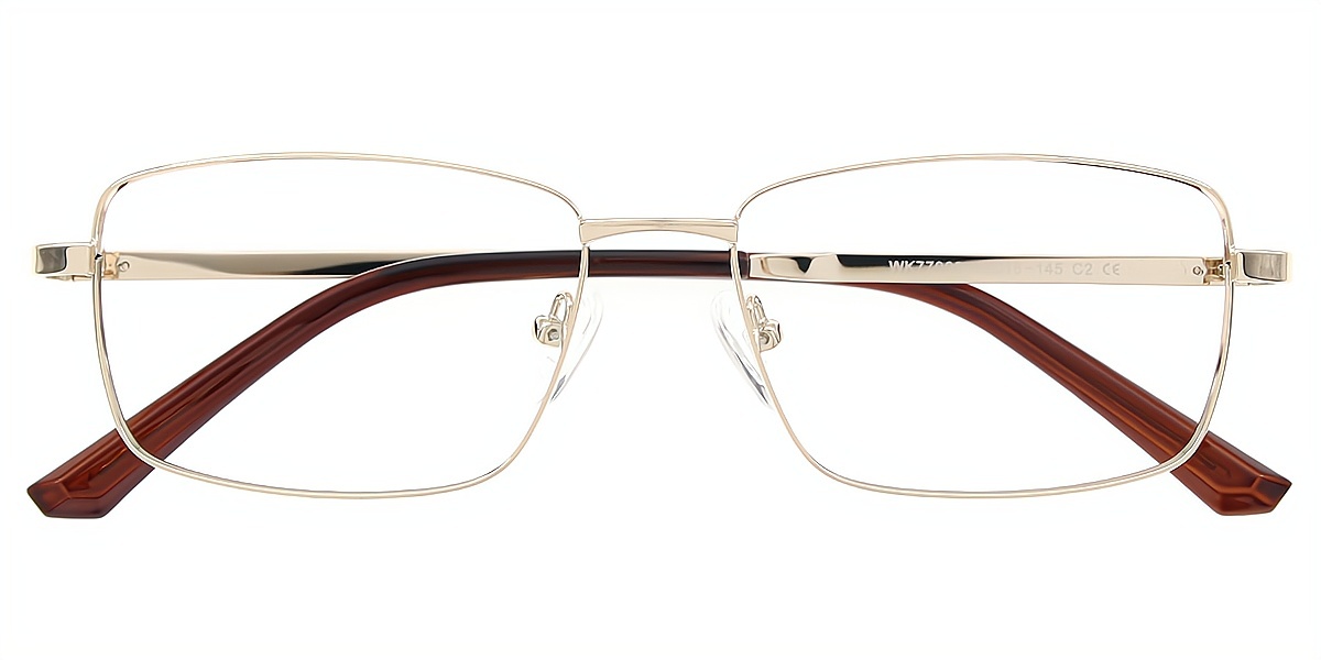 Golden Rectangle Elegant Metal Eyeglasses