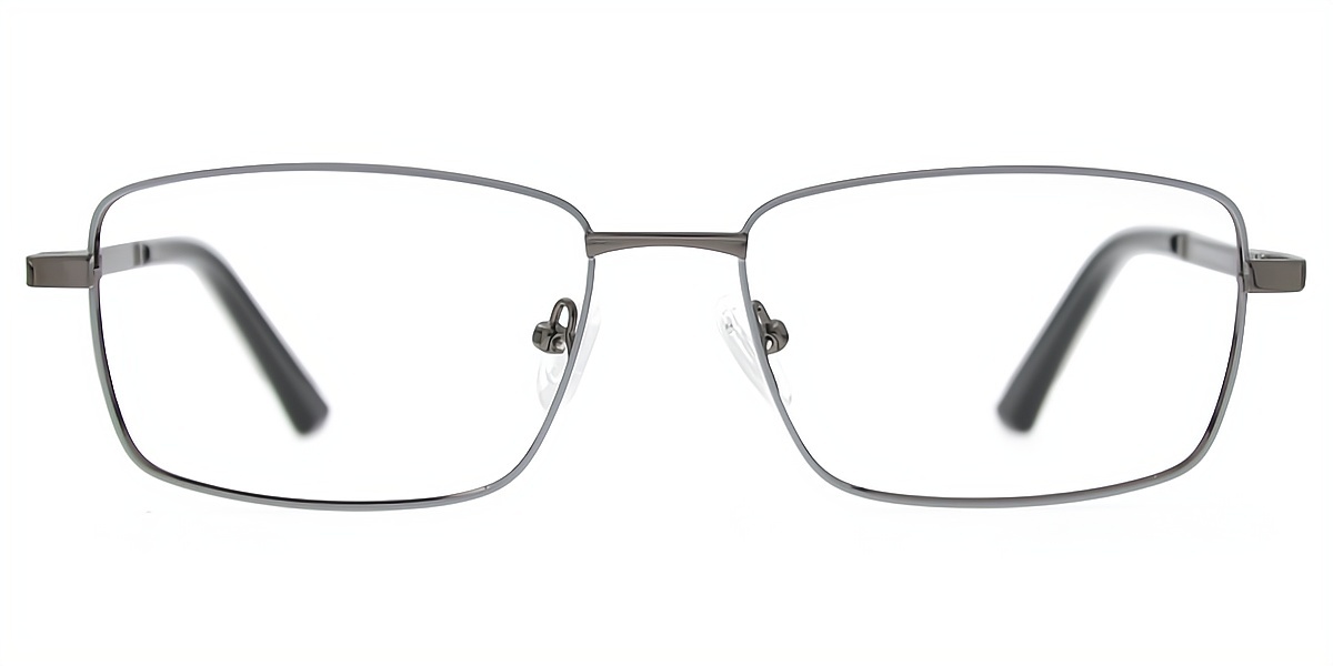 Gray Rectangle Elegant Metal Eyeglasses