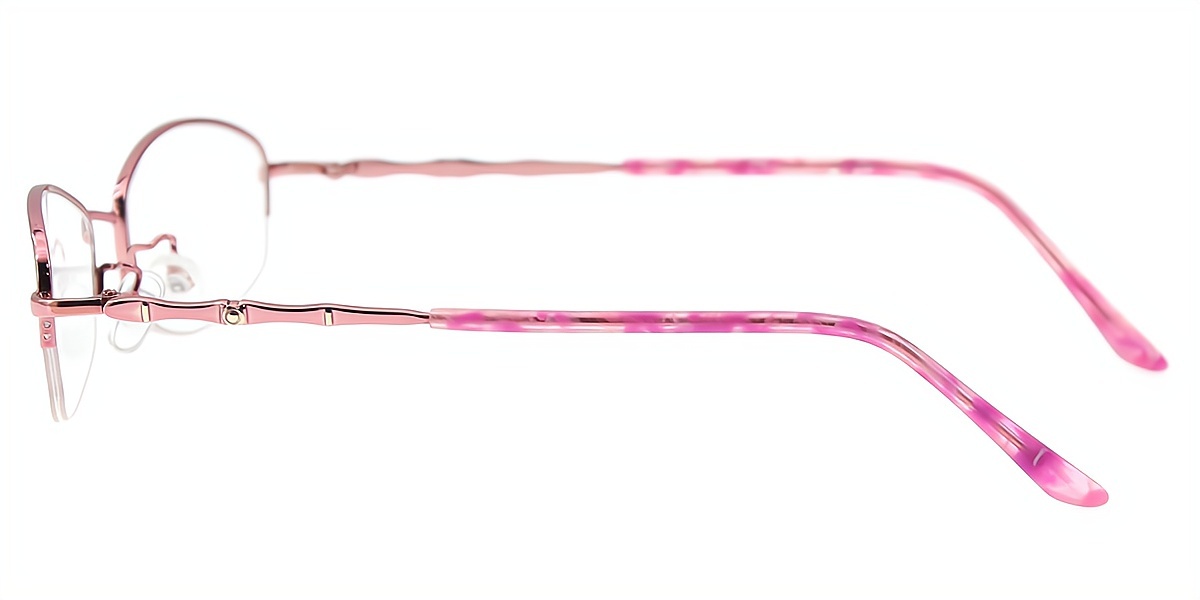 Pink Oval Refined Metal Eyeglasses