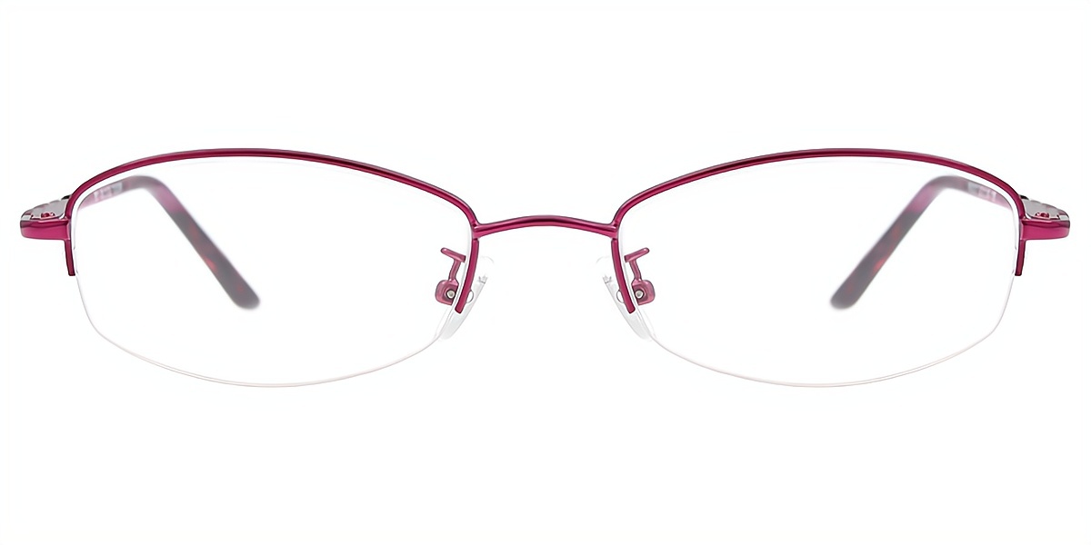 Purple Oval Refined Metal Eyeglasses