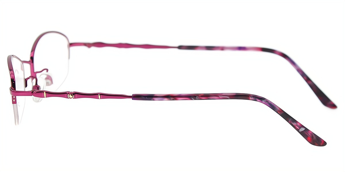 Purple Oval Refined Metal Eyeglasses