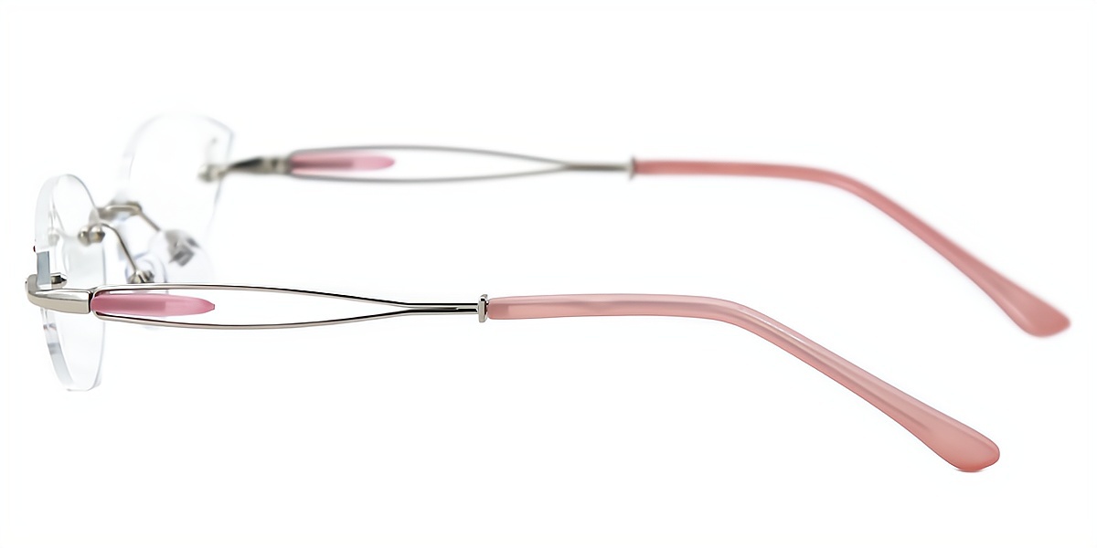 Pink Cat Eye Simple Metal Eyeglasses