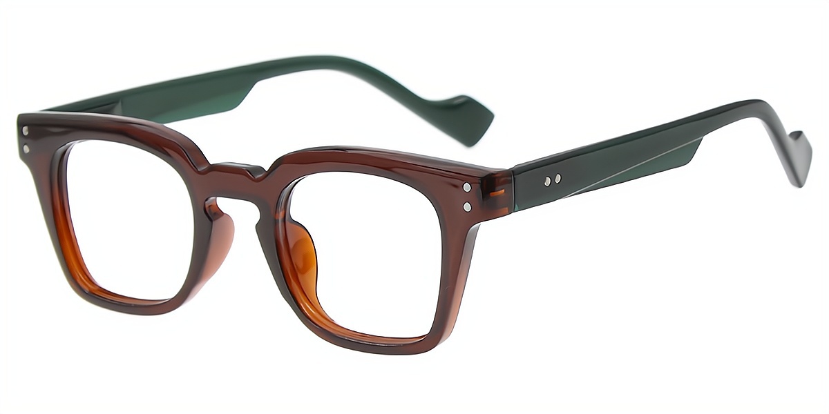 Brown Horn Retro Plastic Eyeglasses