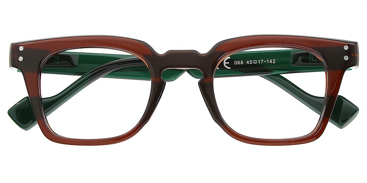 Brown Horn Retro Plastic Eyeglasses