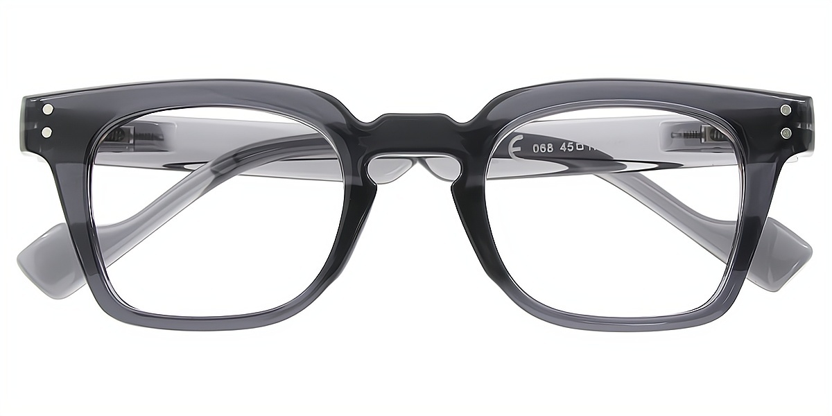 Gray Horn Retro Plastic Eyeglasses