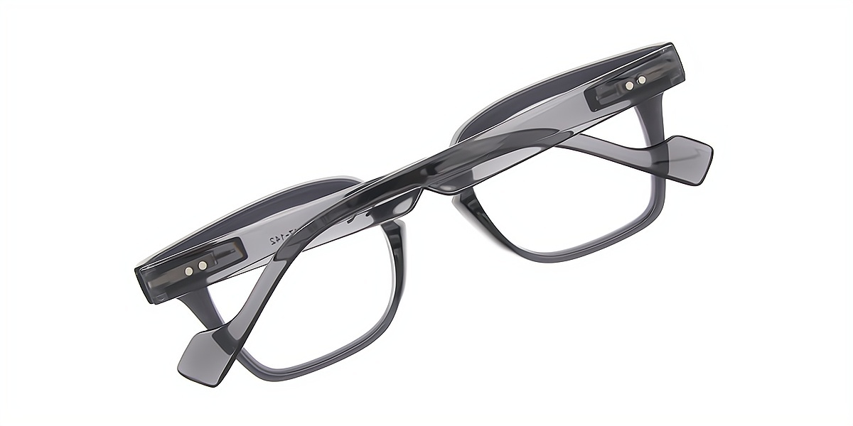 Gray Horn Retro Plastic Eyeglasses